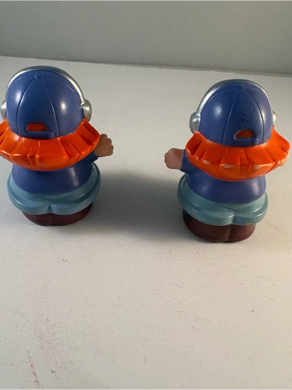 Lot 2 Fisher Price Little People Woman Girl Cap Headset Red Hair/Orange Hair‎